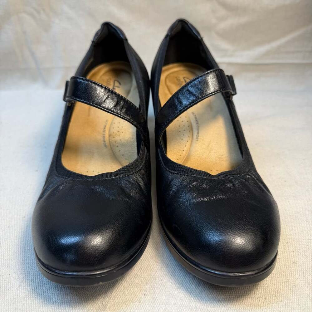 Clarks Collection Emily 2 Mabel Black Leather Mary Jane Shoes